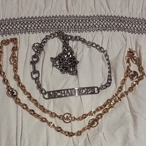 Michael Kors Gold and Silver Chain Belts